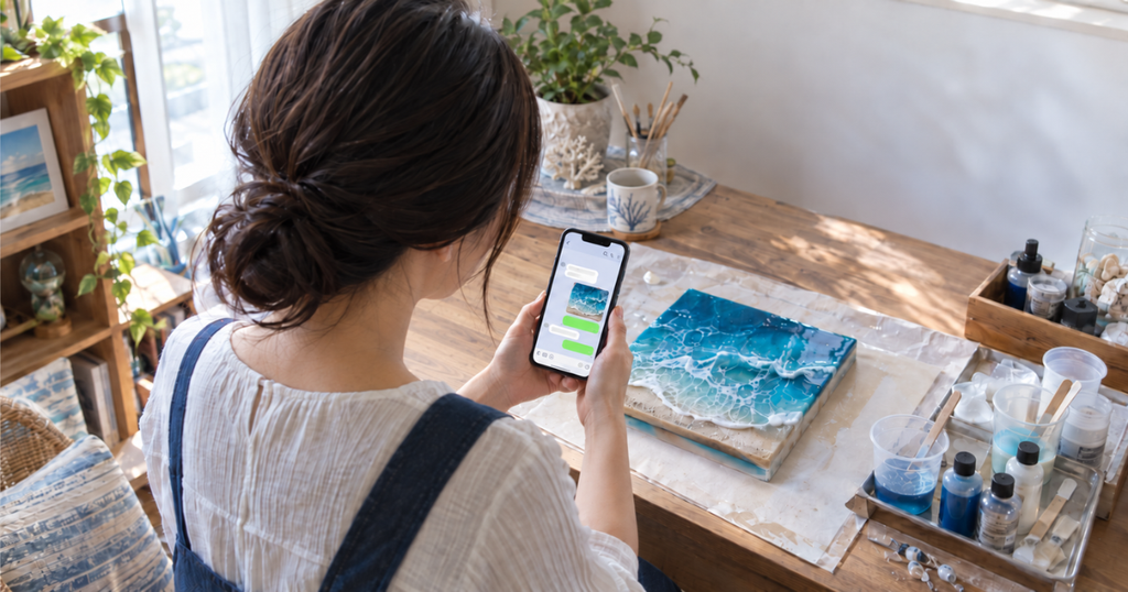 海レジンアート マスター講座はLINEサポートも充実