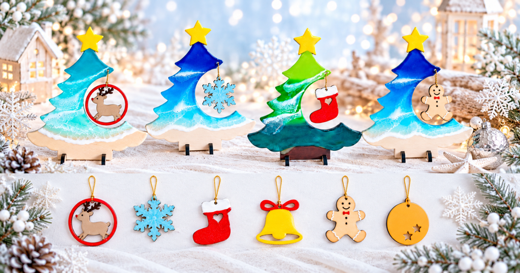 クリスマスツリーワークショップの作品例